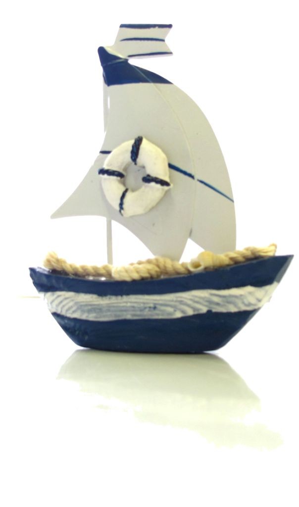 MODELLINO BARCA LEGNO CON VELA A  LAMIERA WINDSERFING