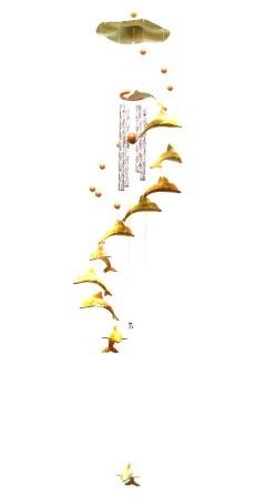 CAMPANELLO DEL VENTO SCACCIAPENSIERI PORTAFORTUNA H8001-1 DELFINO