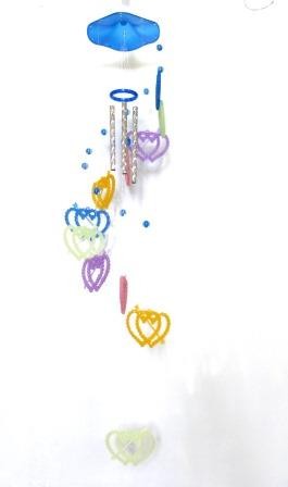 CAMPANELLO DEL VENTO SCACCIAGUAI SCACCIAPENSIERI  H7026 CUORE FOSFORESCENTE