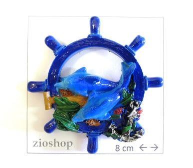 Calamita Magnete Frigo Fridge Magnets  TIMONE DOPPIO DELFINI ANCORA  