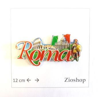 Souvenir  From Italy Rome Calamita Frigo Fridge Magnets  ROMA- COLOSSEO VATICANO GLADIATORE  BANDIERA PRINT STYLE  