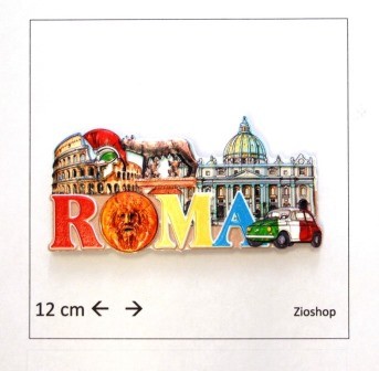 Souvenir  From Italy Rome Calamita Frigo Fridge Magnets  s. pietro ROMA- COLOSSEO VATICANO LUPA  PRINT STYLE  