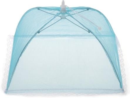 QUADRATA COPRI VIVANDE RIPIEGABILE BLU NYLON COPRIVIVANDE PER CIBI ANTI INSETTI E MOSCHE 