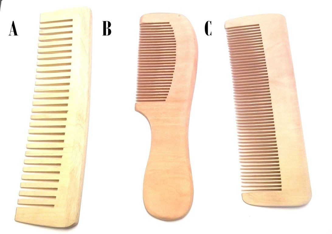 Pettine in Legno Naturale Wave Varie Forme. Wooden Comb