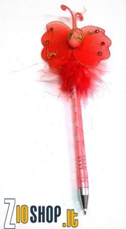 Penna a sfera vari colori e forme con Piume.Idea regalo A FORMA DI FARFALLA