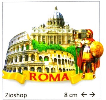 12 x Calamita Frigo Magnete Resina "ROMA- COLOSSEO GLADIATORE VATICANO  PRINT STYLE" Fridge Magnet  From Italy