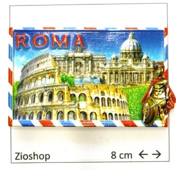 12 x Calamita Frigo Magnete "LETTERA ROMA COLOSSEO TREVI SAN PIETRO GLADIATORE  " Fridge Magnet  From Italy