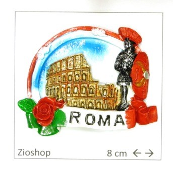 12 x Calamita Frigo Magnete Souvenir "ROMA- COLOSSEO GLADIATORE CON ROSA" Fridge Magnet  SOUVENIR Italy