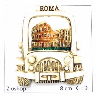 12 x Calamita Frigo Magnete Souvenir "ROMA TAXI COLOSSEO AUTO" Fridge Magnet  From Italy