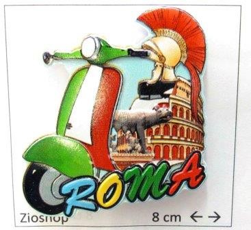 12 x Calamita Frigo Magnete Souvenir "ROMA PRINT MOTO LUPA CAPITOLINA COLOSSEO" Fridge Magnet  From Italy