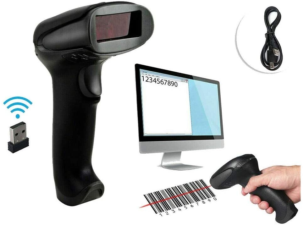 LETTORE DI CODICI A BARRE WIRELESS USB BARCODE SCANNER SENZA FILI