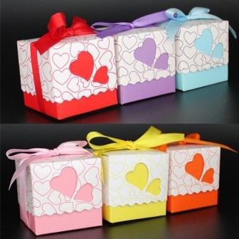 Bomboniere Scatola CUORE Porta Confetti Segnaposto Regalo Matrimonio Battesimo Laurea Feste