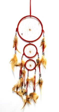 Acchiappasogni Colorato Con Piume Fatto a mano Stile Indios 3 CERCHI 0727 6 colori
