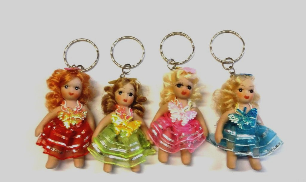 Portachiavi Bambole Regalo Gadget Pensierini Bomboniere 4 colori