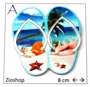Calamita Magnete Frigo Fridge Magnets PRINT CIABATTINE MARE SOUVENIR