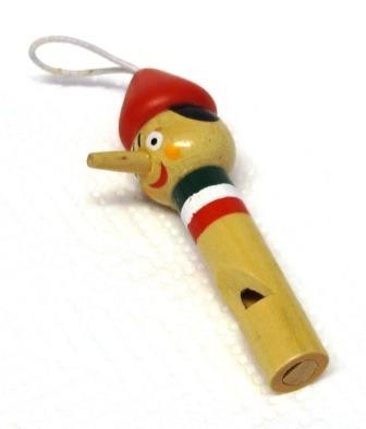 24 Pezzi di Fischietto Pinocchio in Legno Artigianale con CORDICELLA Souvenir Italia 8*3*2 cm