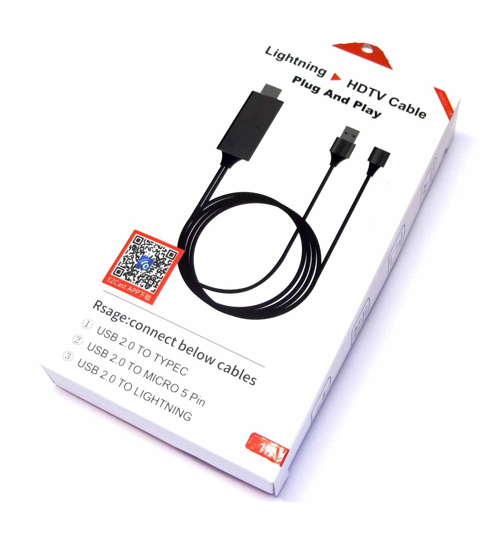 Cavo video HDMI a USB F universale compatibile iphone TYPE-C e Micro 5 PIN basic