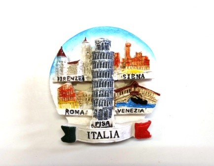 CALAMITA FRIGO SOUVENIR ITALIA TONDO MONUMENTI  FIRENZE SIENA ROMA VENEZIA PISA