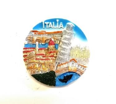 CALAMITA SOUVENIR ITALIA TONDO MONUMENTI FIRENZE ROMA PISA MILANO VENEZIA