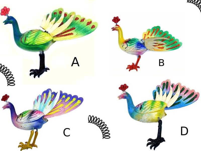 Calamita Magnete Frigo Pavone con molla;Fridge Magnets Peacock