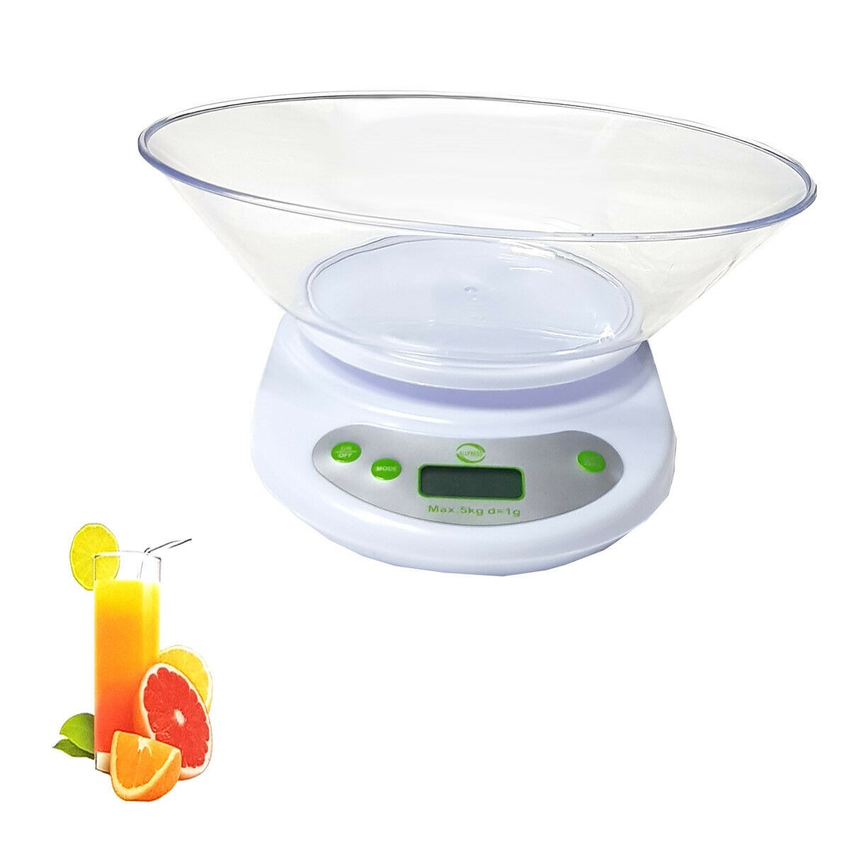 BILANCIA DIGITALE LCD DA CUCINA CON VASSOIO ELETTRONICA DA 1 GR A 5 KG TARA B01