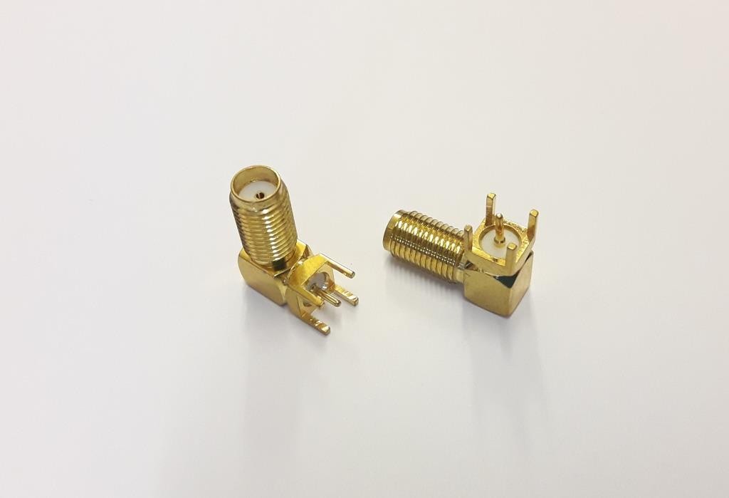 CONNETTORE SMA femmina 90 gradi PCB PASSO LUNGO SMAKWE 