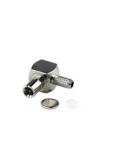 CONNETTORE COASSIALE TS9  DA CRIMPARE  PLUG RIGHT ANGLE 90 gradi