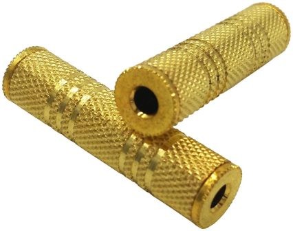 Adattatore ACCOPPIATORE Audio 3.5 mm Jack Femmina a Femmina Stereo "DORATO"  GENDER CHANGER
