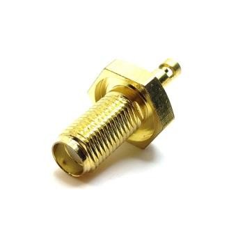 CONNETTORE COASSIALE SMA FEMMINA BULKHEAD DA SALDATE PER RG196 E RG178