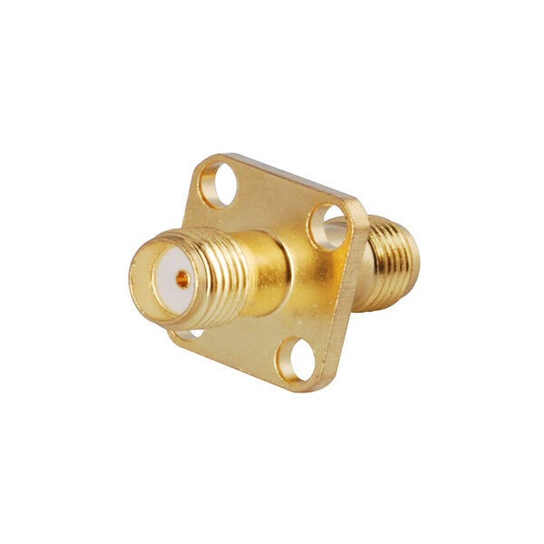CONNETTORE ACCOPPIATORE COASSIALE SMA FEMMINA - FEMMINA A PANNELLO FLANGIA 4 FORI