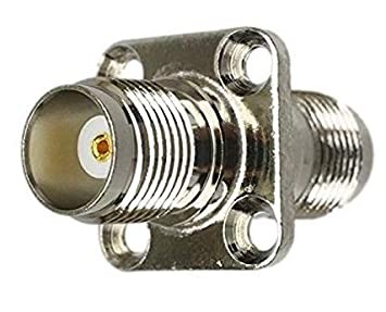 CONNETTORE COASSIALE ACCOPPIATORE TNC FEMMINA 4 FORI A FLANGIA PANNELLO  