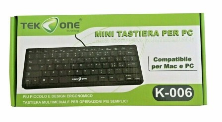 MINI TASTIERA USB CON FILO SLIM NOTEBOOK PC NERA MULTIMEDIALE DESIGN ERGONOMICO