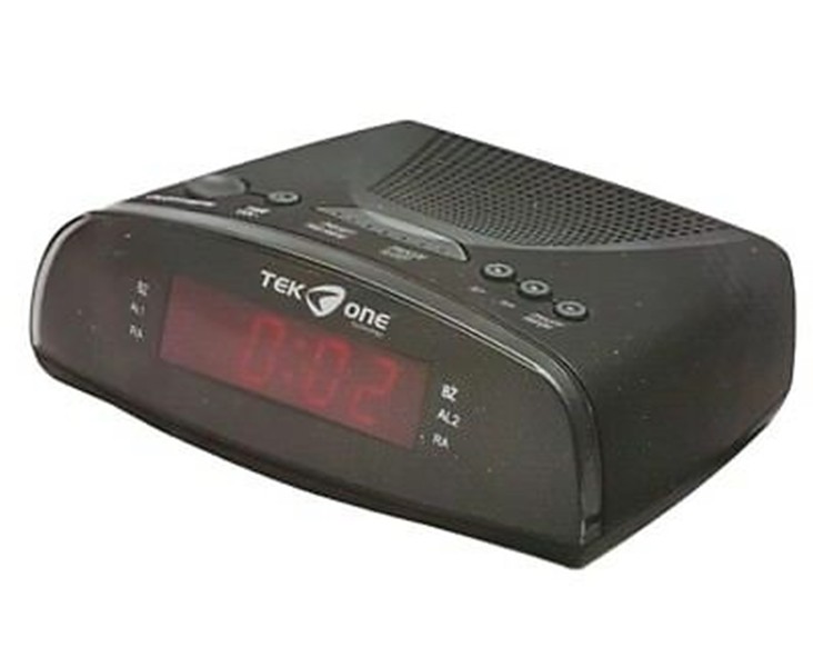 Tekone Radio Sveglia Digitale FM Display a LED PLL Rosso Allarme FM AM Snooze