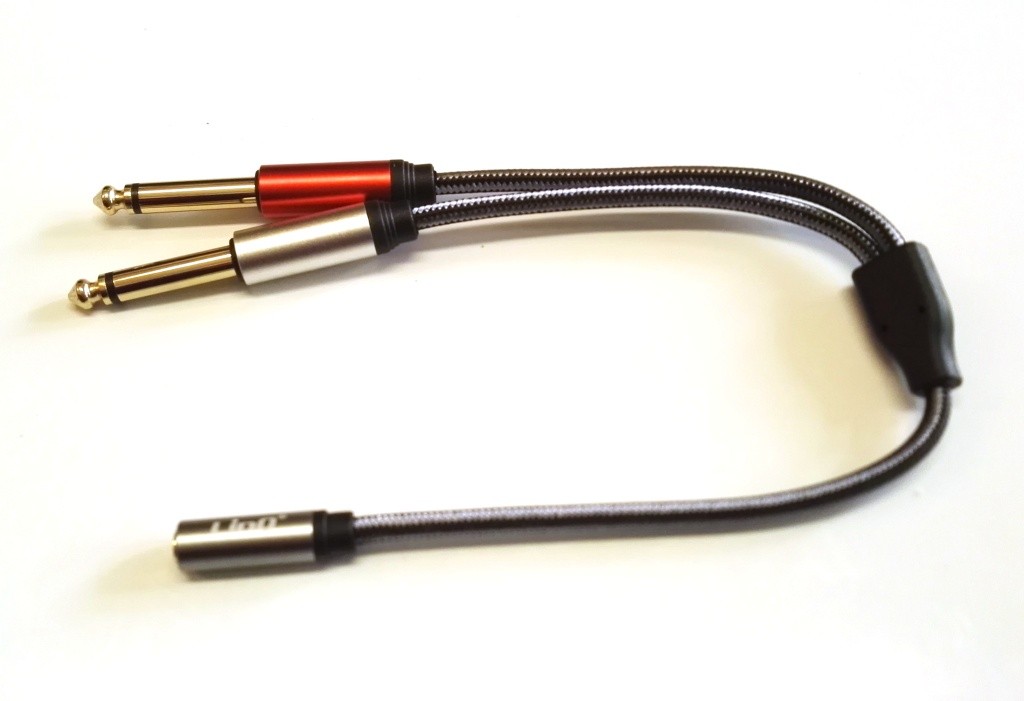 CAVO ADATTATORE AUDIO 3.5 FEMMINA A 2 6,35 L+R  30cm MIXER AMPLIFICATORI EQUALIZZATORI ETC
