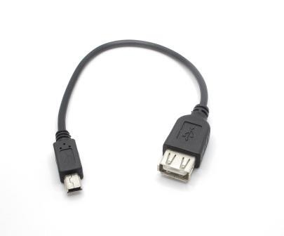 Adattatore cavetto OTG HOST compatibile cavo mini USB maschio / USB 2.0 femmina