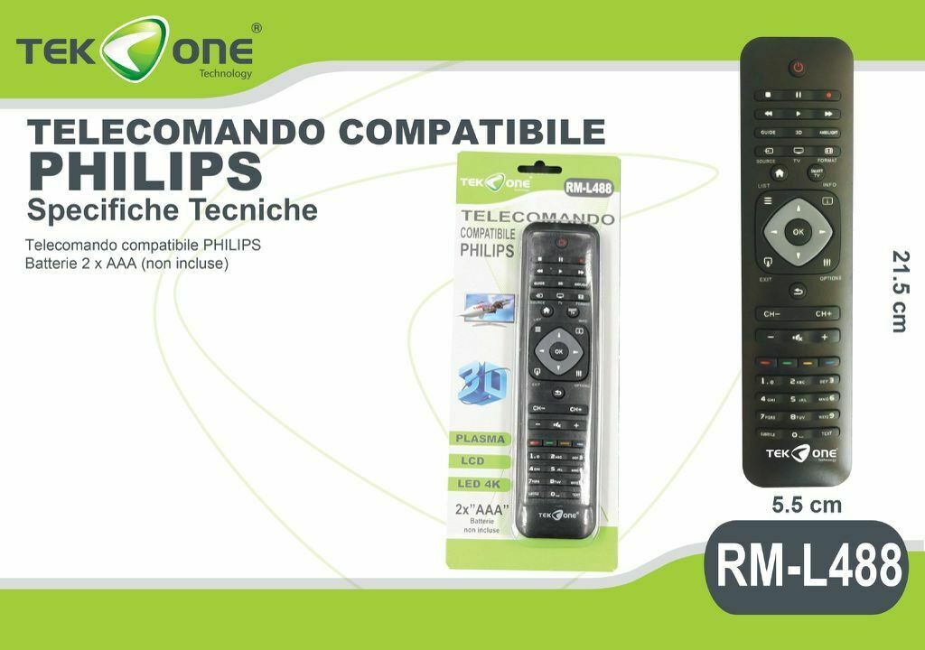 Telecomando Universale  Comaptibile televisori Tv Philips  Universal Remote Control