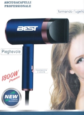AsciugaCapelli Phon Compatto Professionale Da Viaggio Pieghevole 1800W