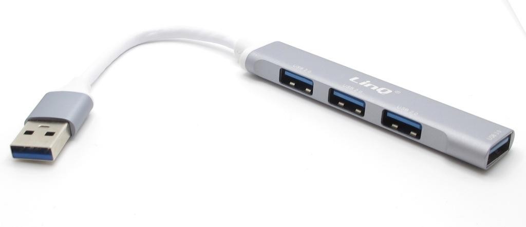HUB SLIM 4 PORTE USB 2.0 & 3.0 SS COMBO ALUMINIUM