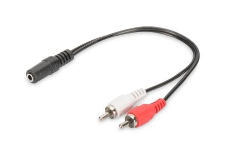 CAVO ADATTATORE DA AUDIO JACK 3.5 A RCA MASCHIO 0,2MT