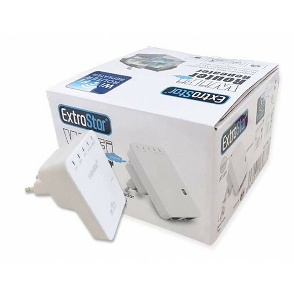 WiFi Wireless Ripetitore Repeater Router 300Mbit/s 2.4GHz Range Extender White
