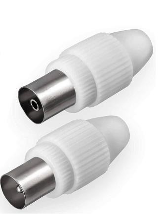 COPPIA DI CONNETTORI PAL ANTENNA TV MASCHIO/FEMMINA
