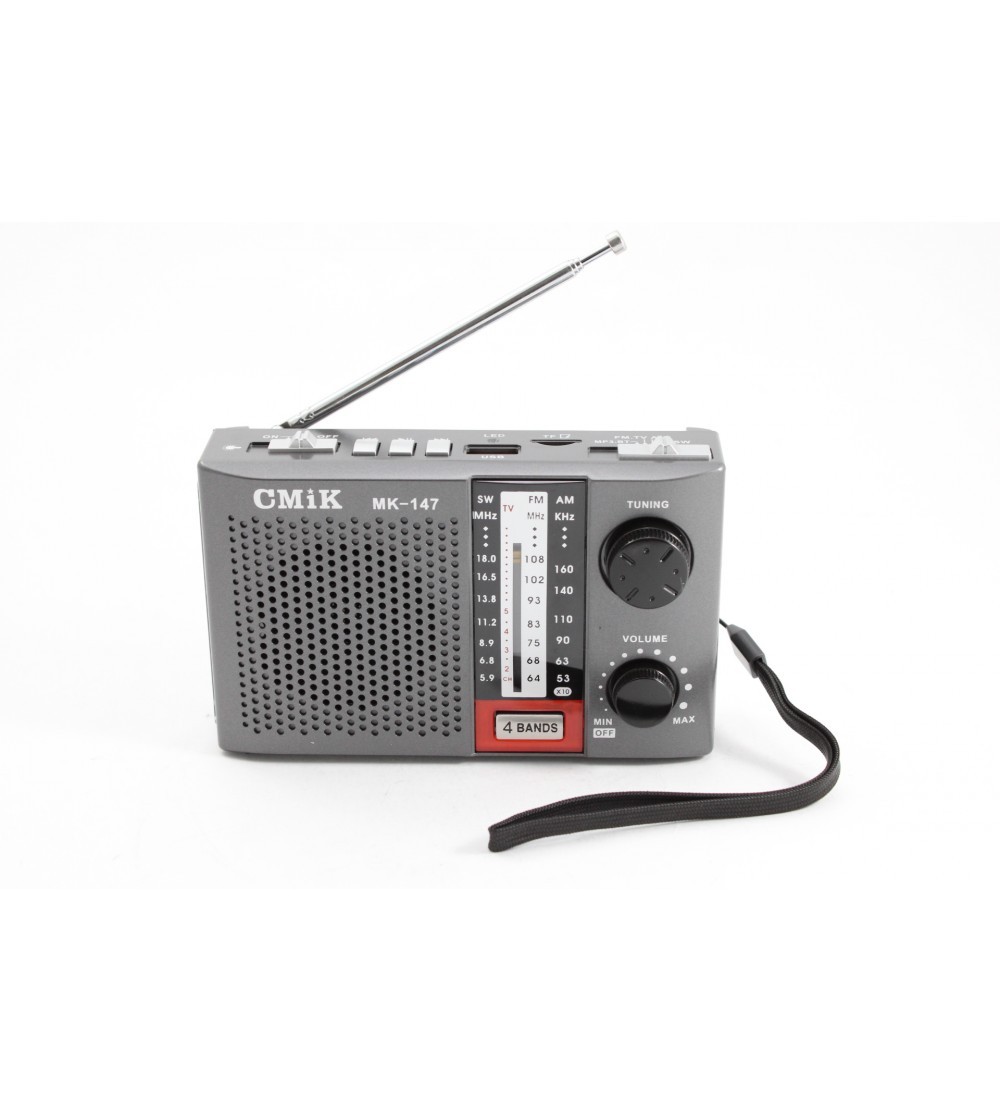 Mini Radio Portatile Bluetooth Ricaricabile Fm Mp3 Usb Microsd Torcia Led