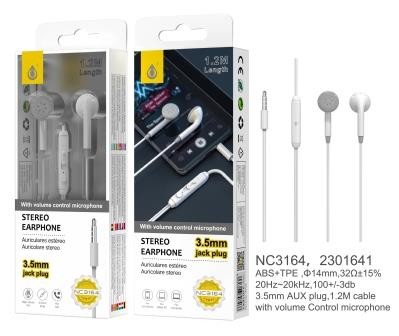 CUFFIE AURICOLARI STEREO CON MICROFONO COMPATIBILE SMARTPHONE TABLET JACK 3.5mm