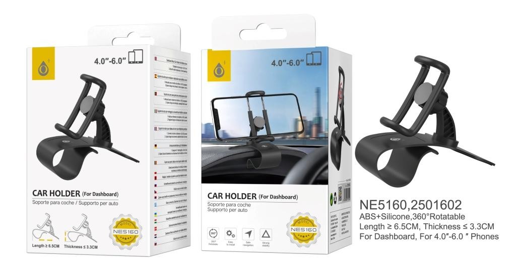 SUPPORTO UNIVERSALE SMARTPHONE 4"-6" PER CRUSCOTTO AUTO ORIENTABILE