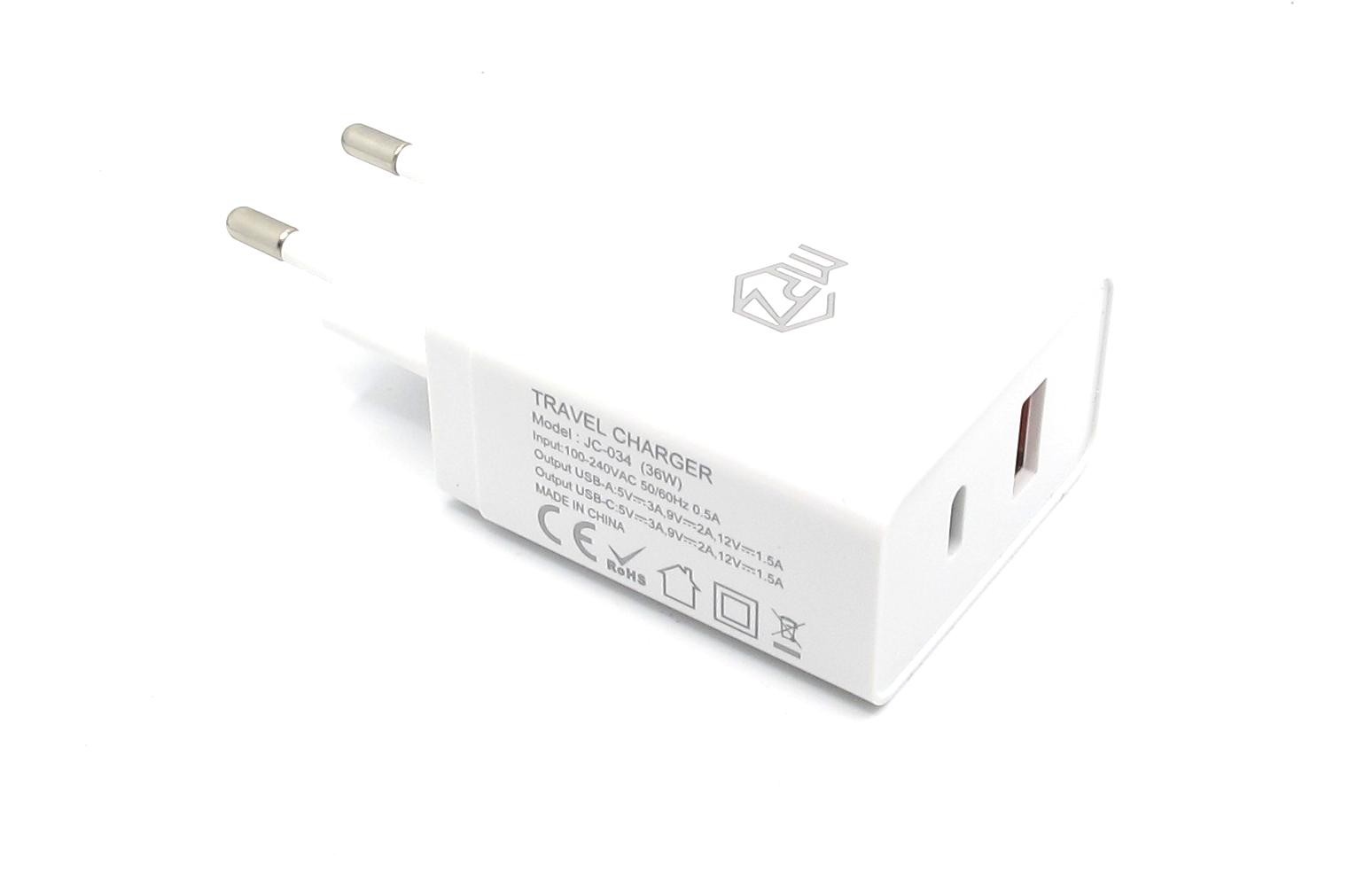 Caricatore USB C da Muro PD 36W, PD e QC 3.0 2 Porte Caricatore iPhone etc