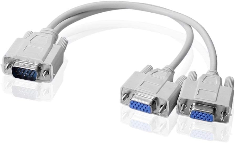 Cavo Splitter Vga Sdoppiatore Vga Maschio To Vga 2 Femmine da 27cm