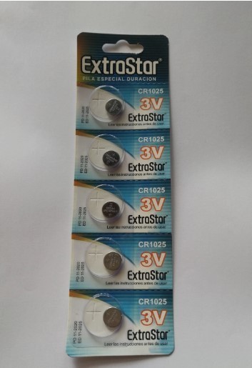 EXTRASTAR BATTERIA A BOTTONE CR1025 LITHIUM BATTERY 3V