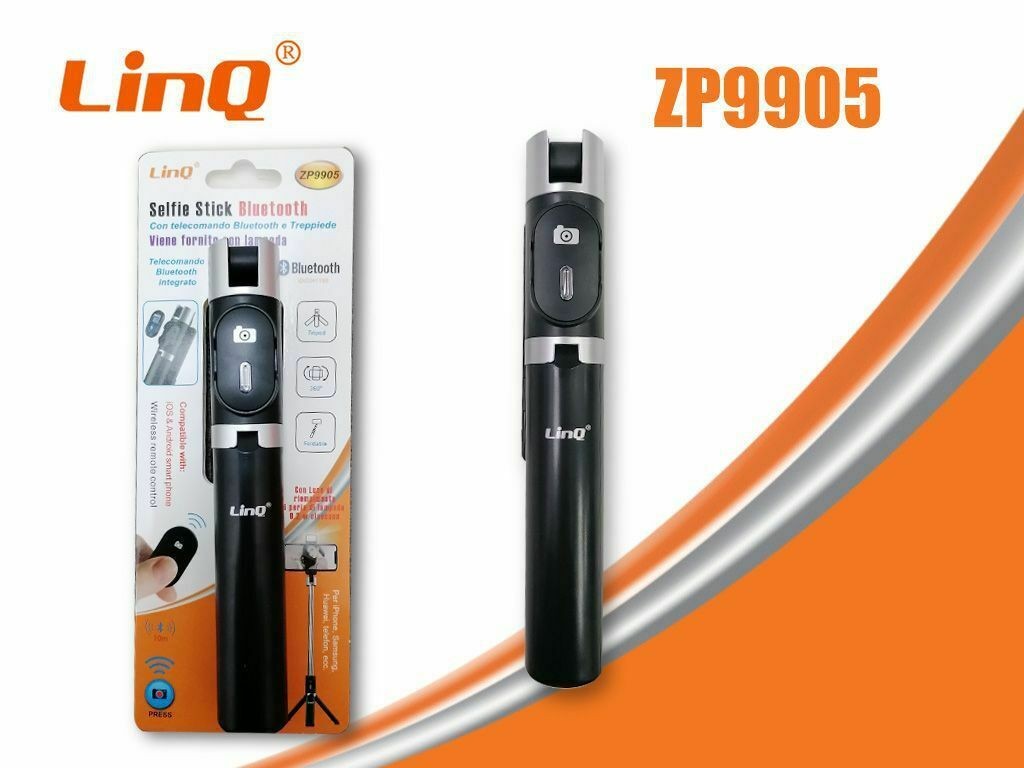 Asta Supporto Selfie Autoscatto Allungabile Bastone Bluetooth Con Luce LED di Riempimento Linq Zp9905