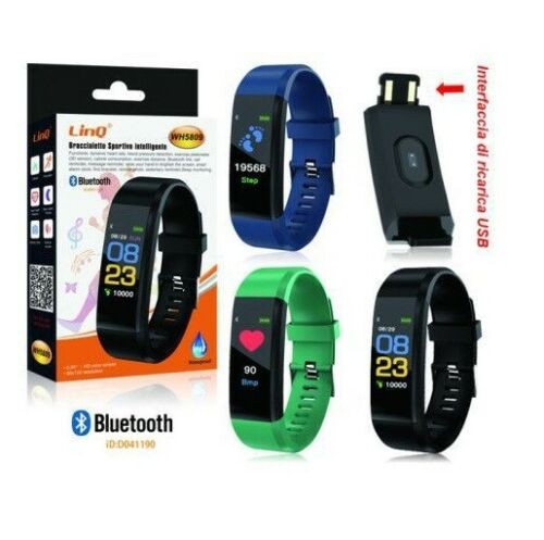 Smartwatch Orologio Contapassi Smart Sport Bracciale Band Ricarica USB Diretta Linq Wh5809