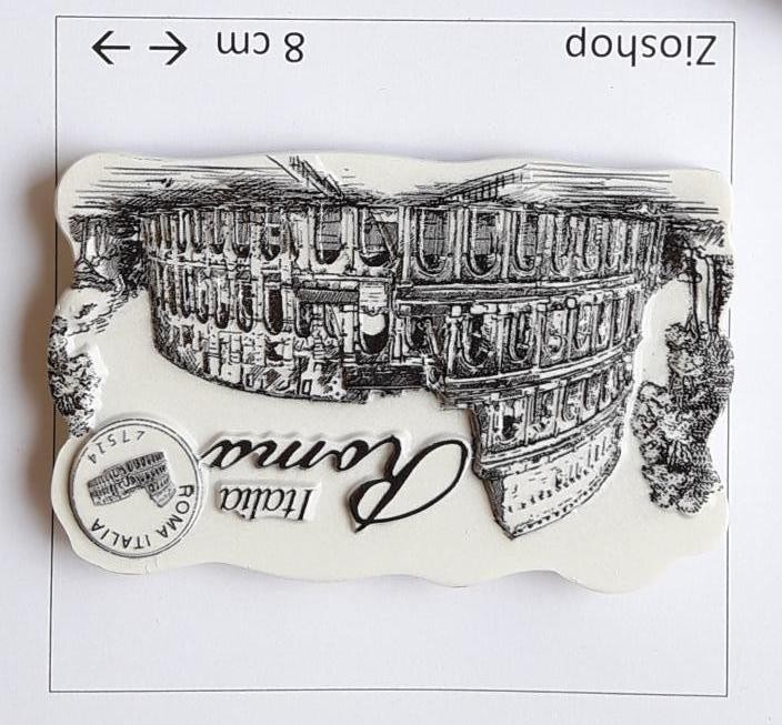 Calamita Magnete in Resina ROMA COLOSSEO EFFETTO MARMO FRIDGE MAGNET FROM ITALY